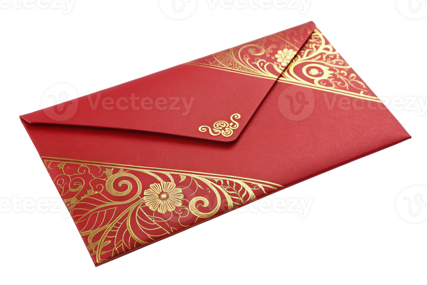 Red Envelope, Gold Floral Design, Elegant Stationery, Wedding Invitation, Festive Occasion, Chinese png