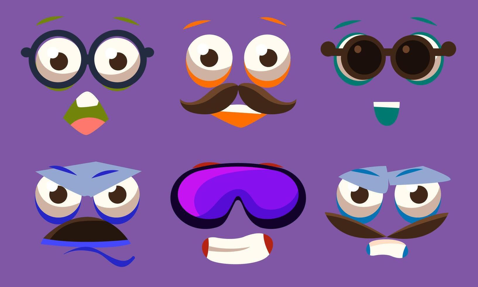Funny Emojis with Different Emotive Feelings Set, Male and Female Emoticons with Various Face Expression Illustration vector