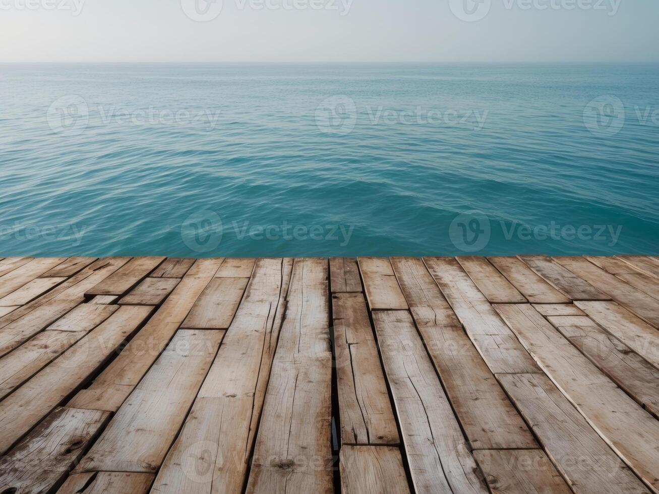 wooden floor platform and blue sea with sky heritage photo