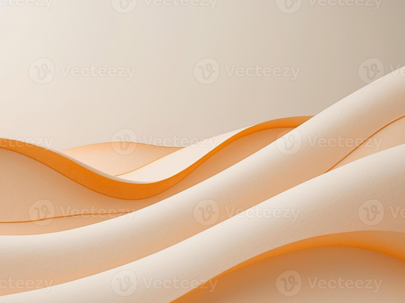 Abstract Orange Waves Smooth Flowing Design Background. photo