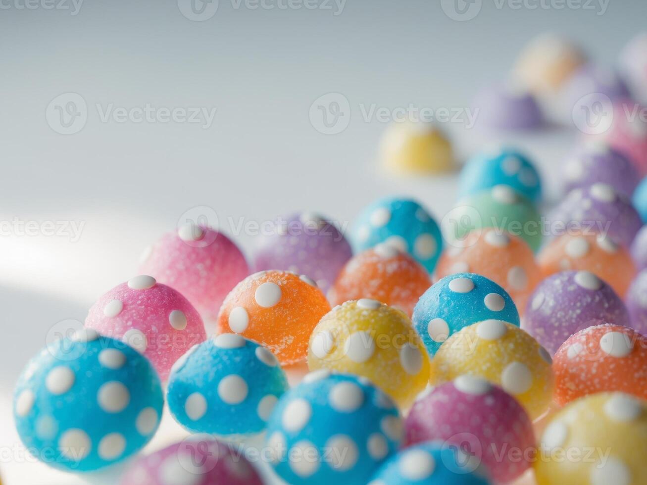 A Vibrant Array of Colorful Round Candies with Dots - A Delightful Dessert.A Vibrant Array of Colorful Round Candies with Dots - A Delightful Dessert. photo