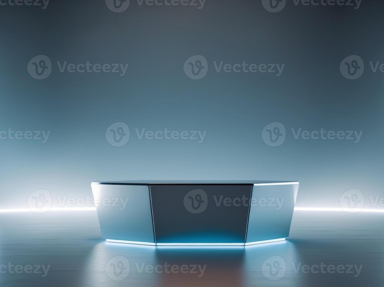a futuristic background with a hexagonal podiuma futuristic background with a hexagonal podium. photo