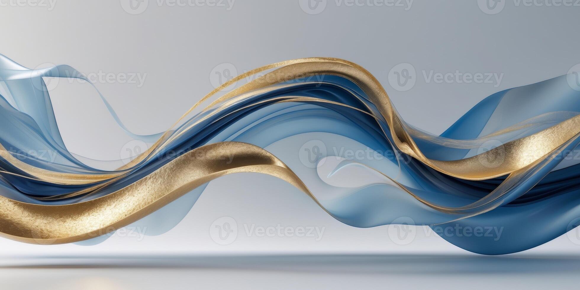 Abstract Gold and Blue Swirls Background Image photo