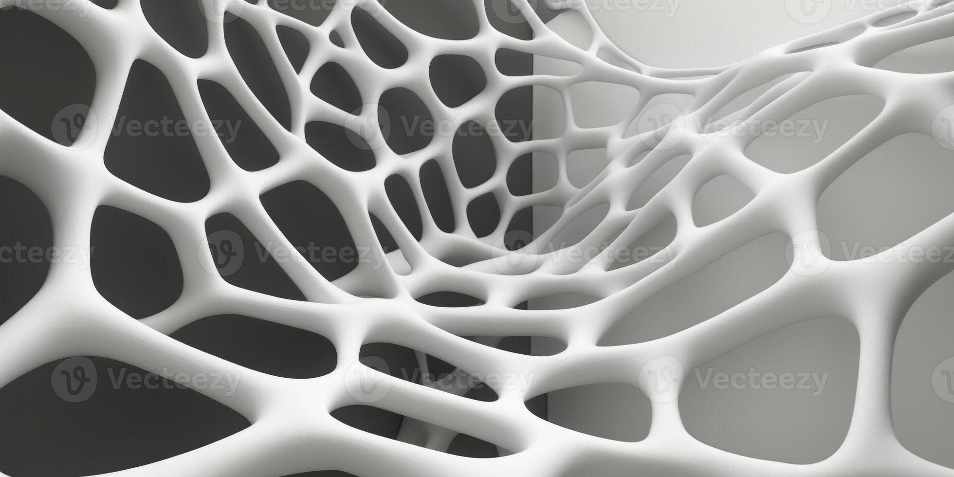 Abstract White Network Structure With Irregular Holes photo