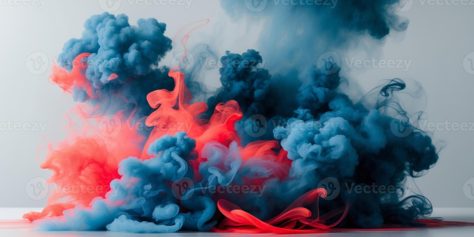 Abstract smoke texture with blue and red hues photo