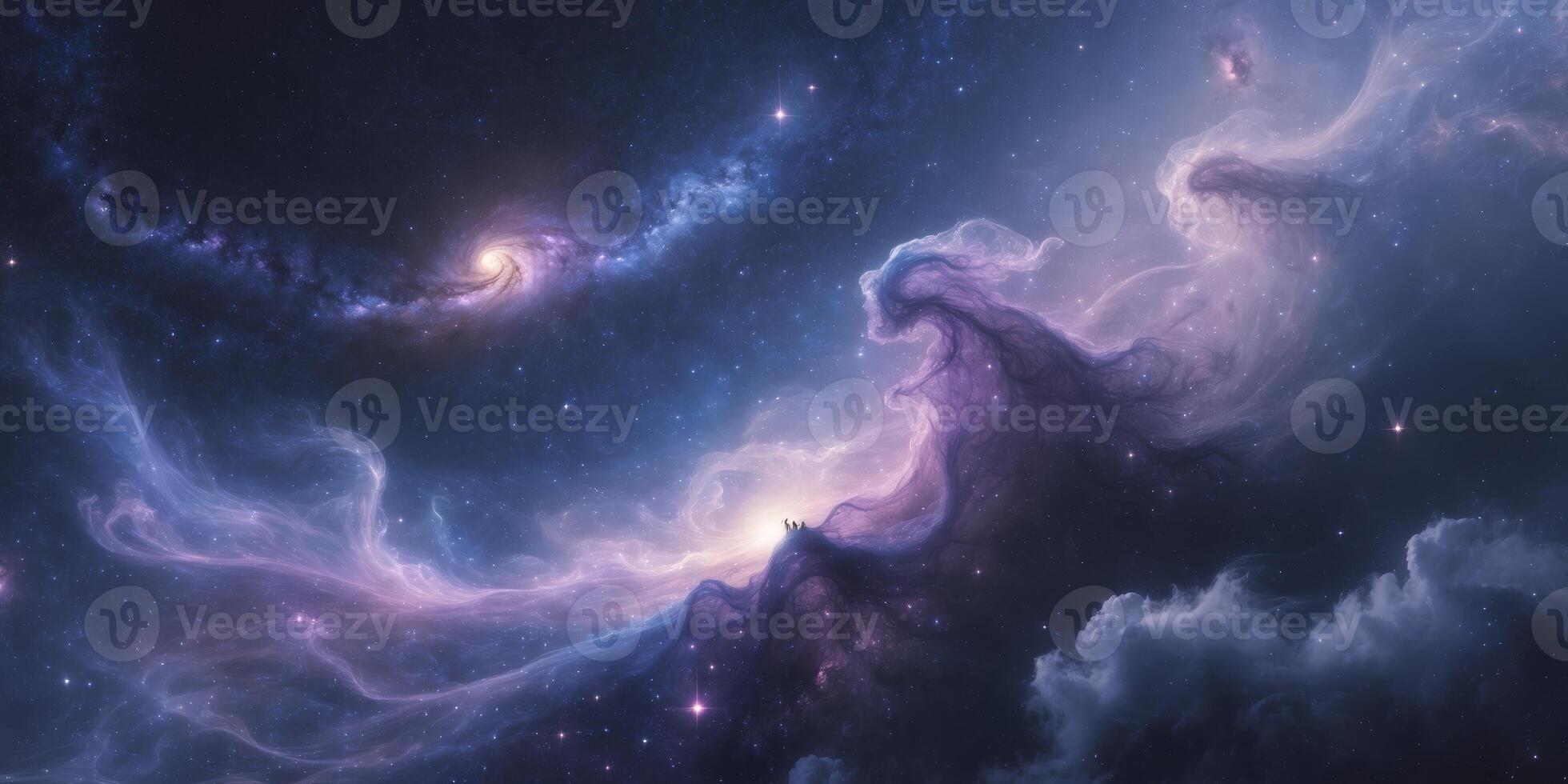 Cosmic Nebula Artwork with Stars and Galaxies in Deep Space photo