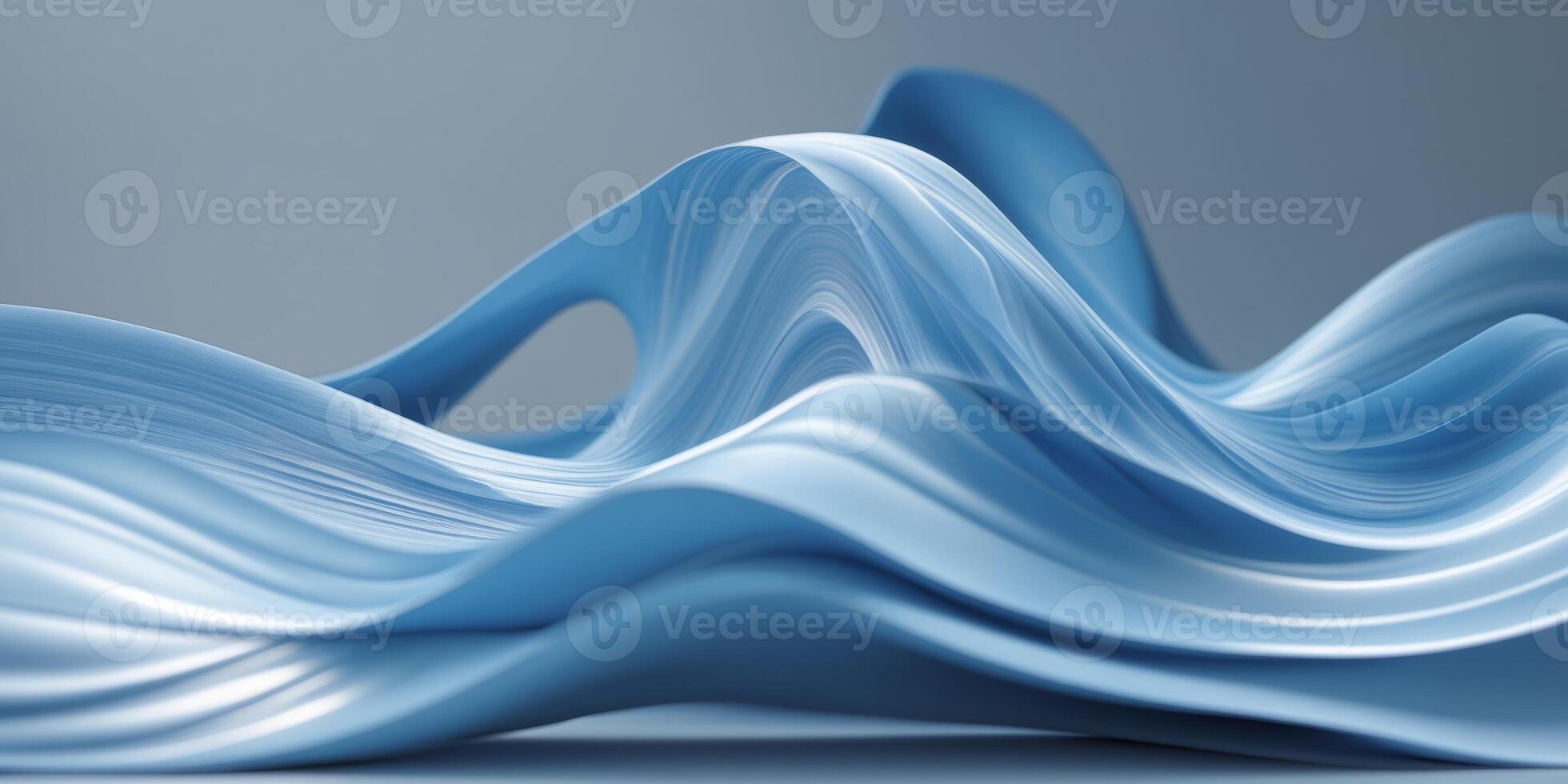 dynamic blue wave design combines fluid curves and soft gradients photo
