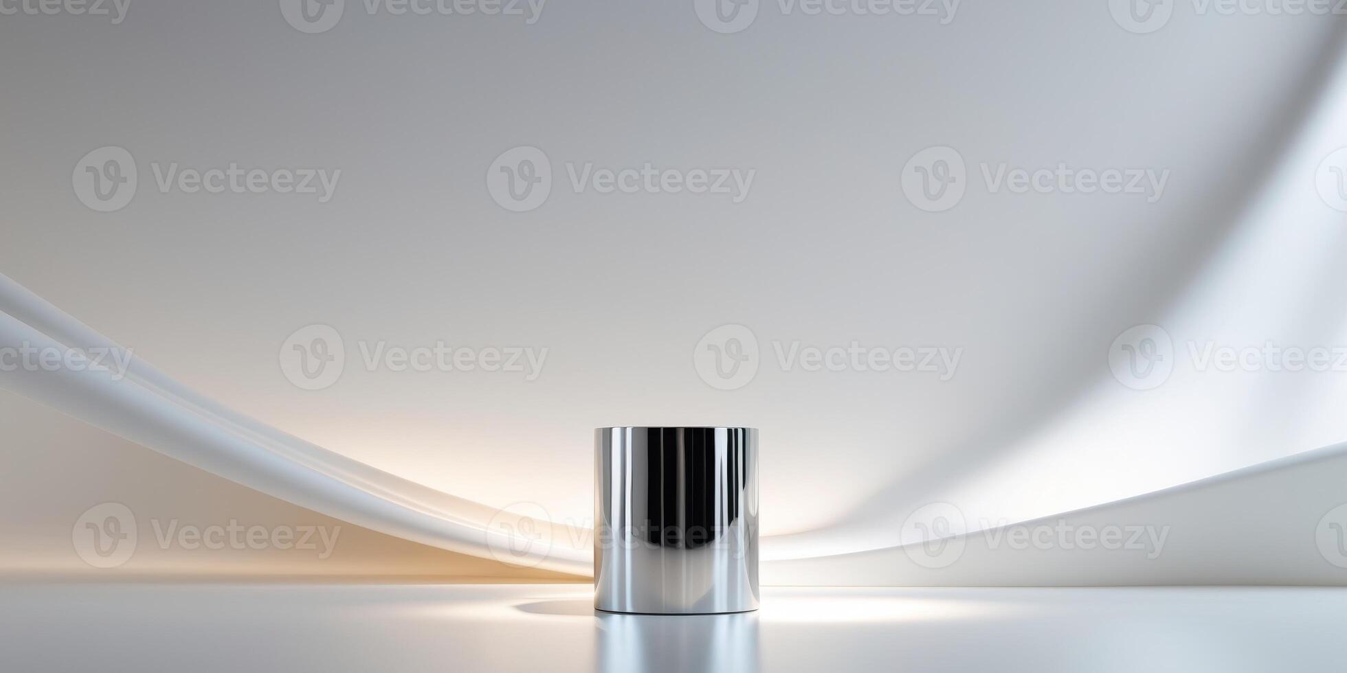 Elegant White Gradient Background with Cylinder Display Pedestal for Product ShowcaseElegant White Gradient Background with Cylinder Display Pedestal for Product Showcase. photo