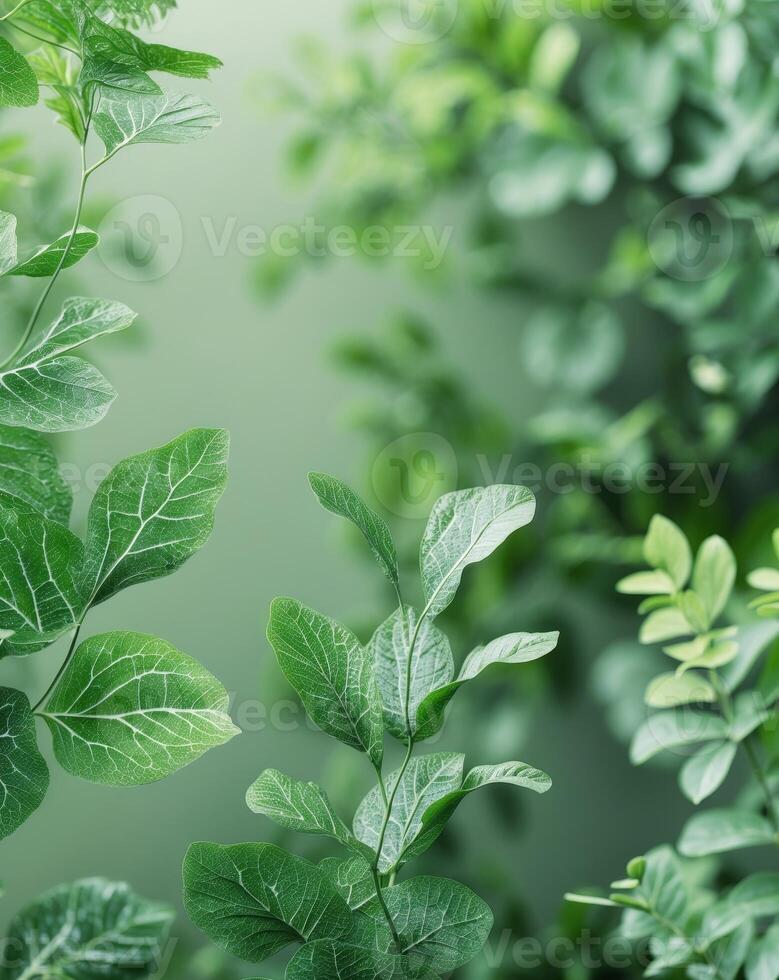 Lush Green Foliage Natural Leaf Texture Greenery Background photo