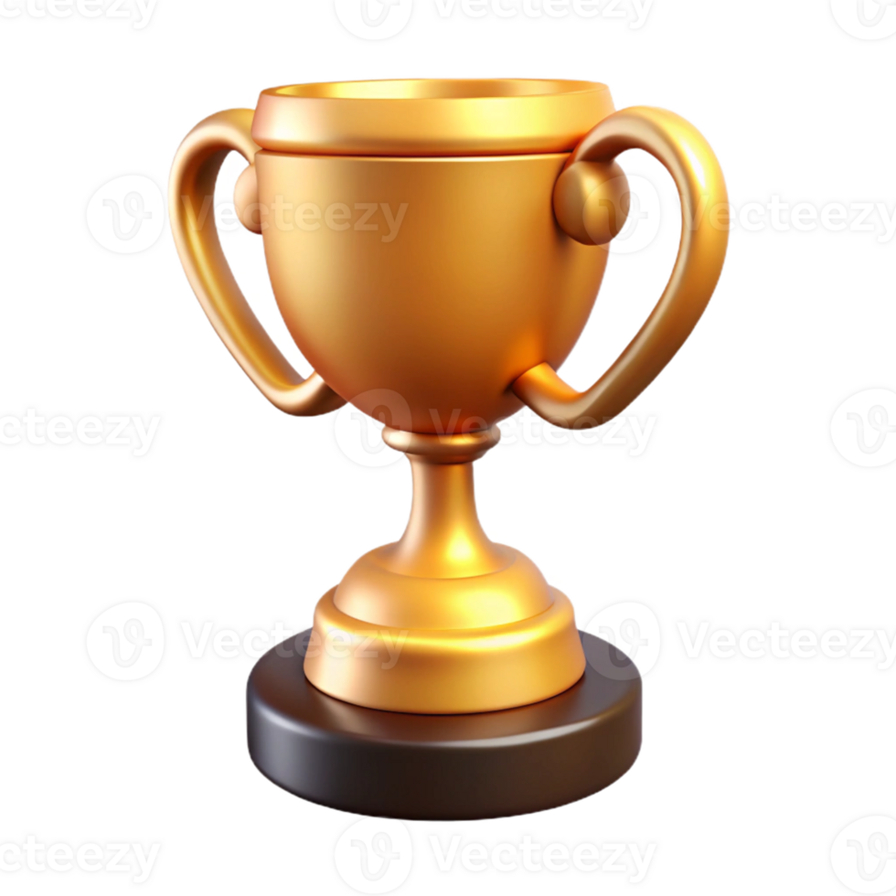 Shiny Gold Trophy for Achievements png
