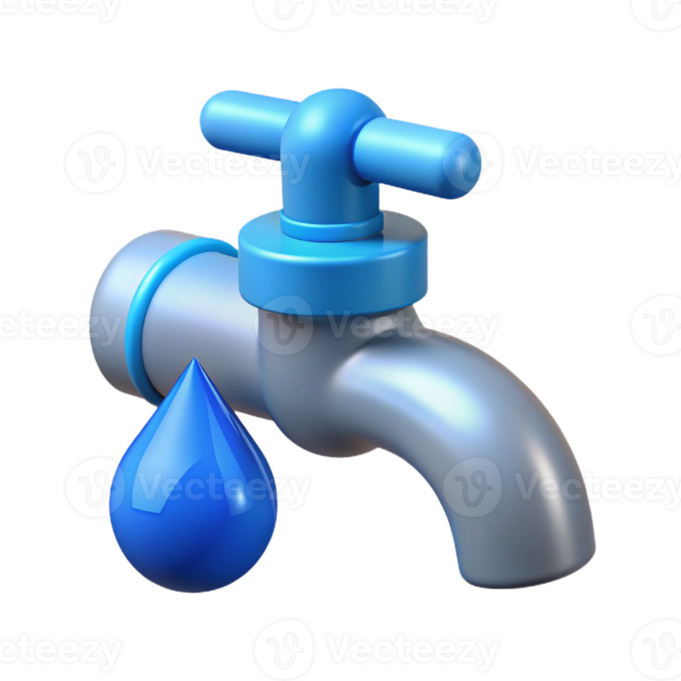 3D Metallic Water Faucet Icon png
