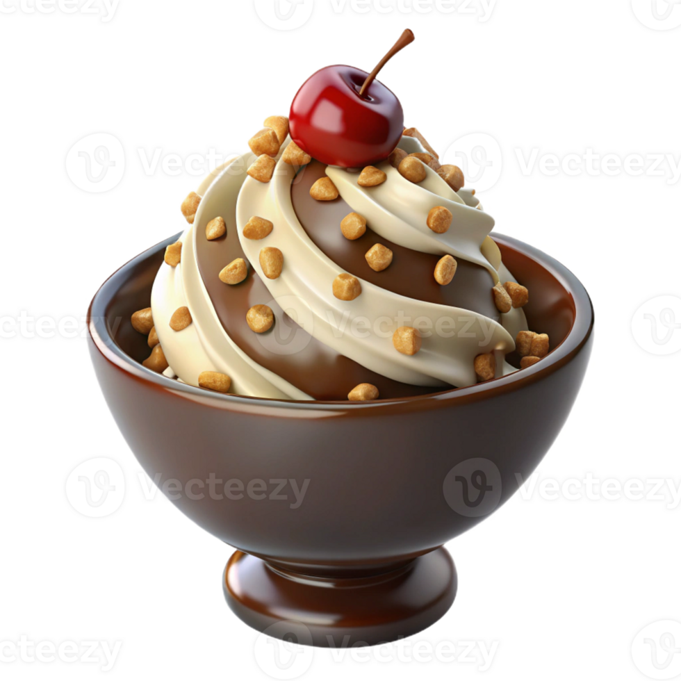Creamy Dessert with Chocolate Drizzle png