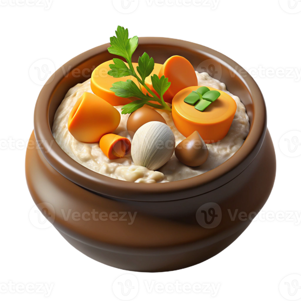 Rich Beef Stew in a Rustic Bowl png