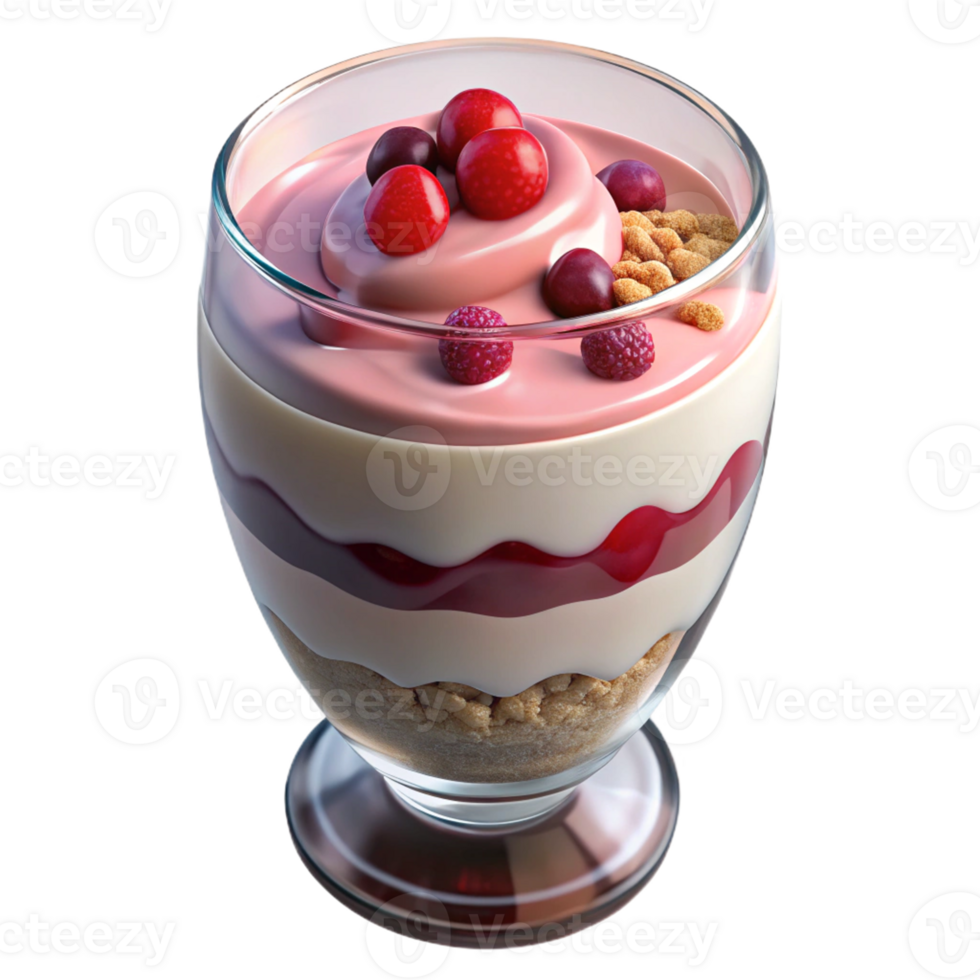 Layered Parfait with Pomegranate Garnish png