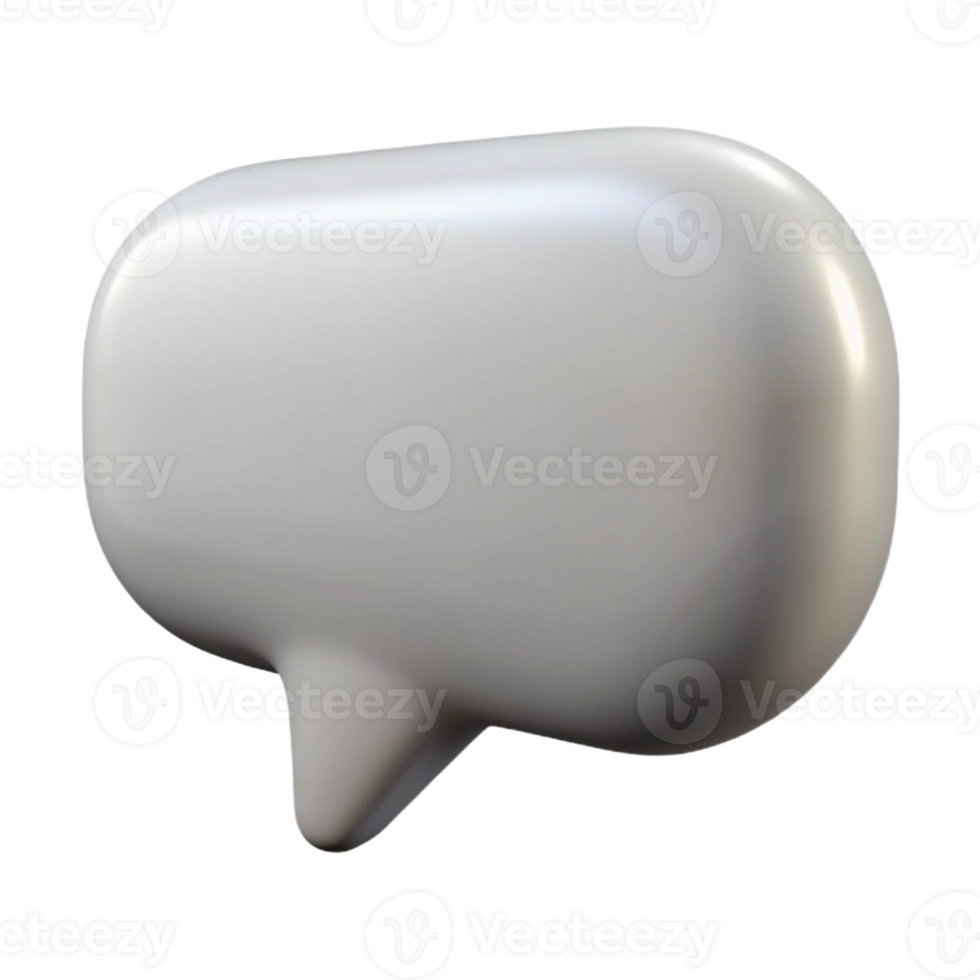 Minimalistic 3D Speech Bubble Icon png