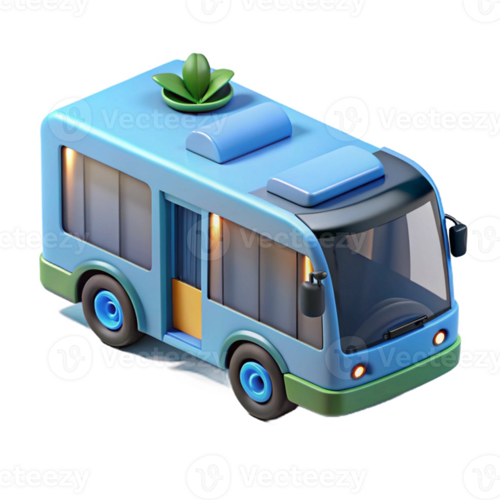 Eco-Friendly 3D Electric Bus Illustration png