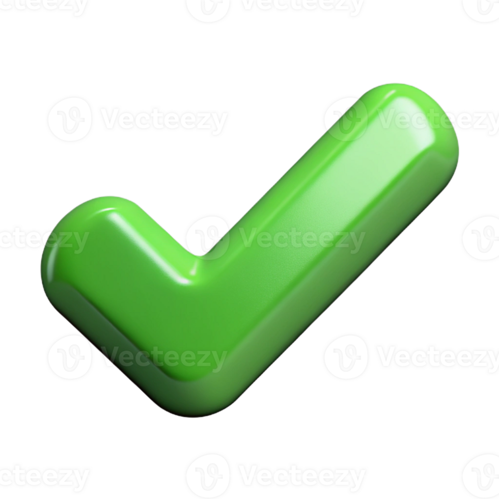 3D Checkmark Icon for Success Indication png