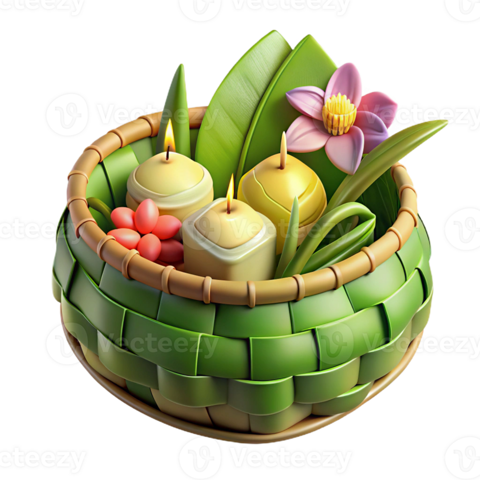 3D Floating Basket for Loy Krathong Festival png
