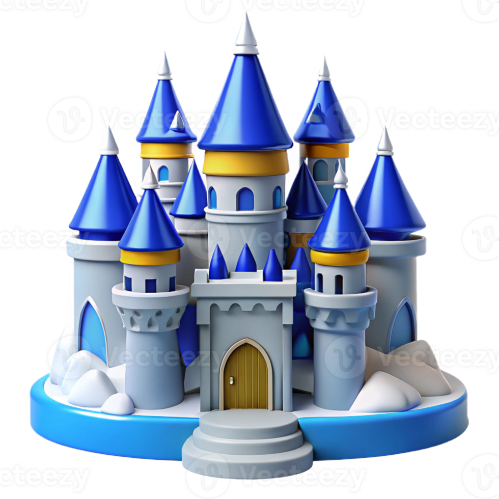Fantasy Castle with Blue Towers png