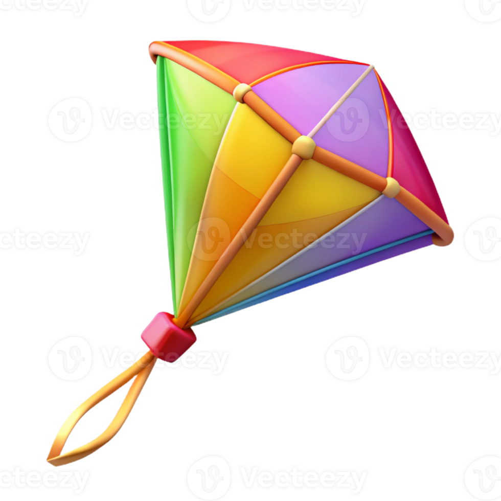 Bright and Vibrant Colorful Kite Design png