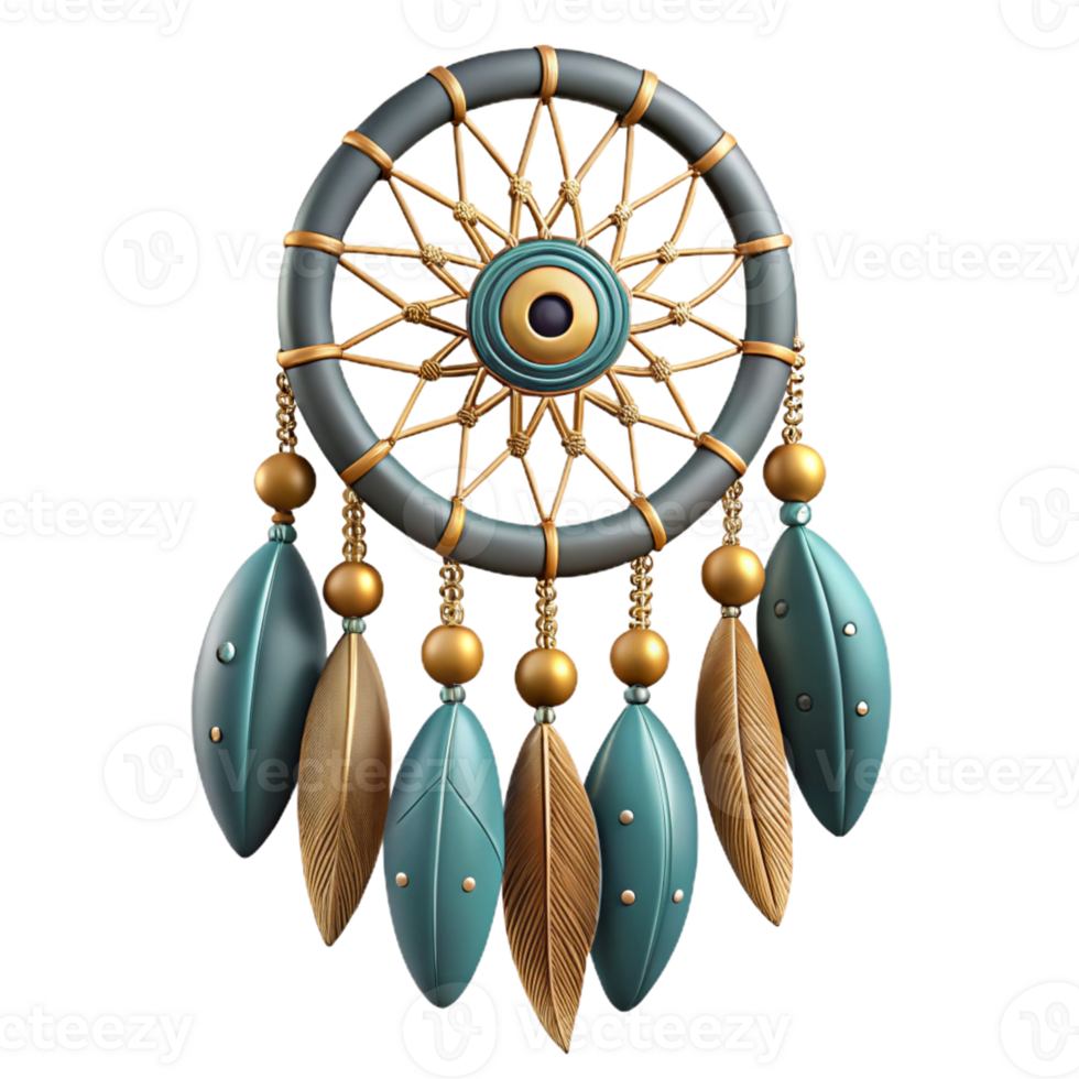 Elegant Dreamcatcher with Vibrant Feathers png