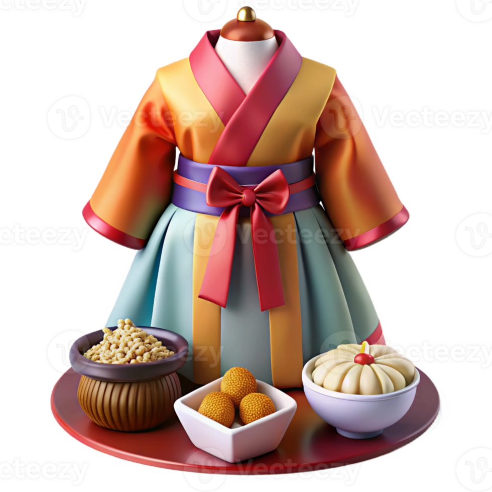 Colorful Traditional Hanbok Celebrating Korean Culture png