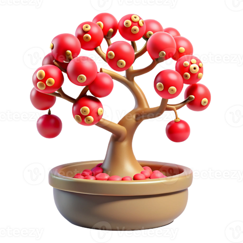 Miniature Bonsai Tree in Ceramic Pot png