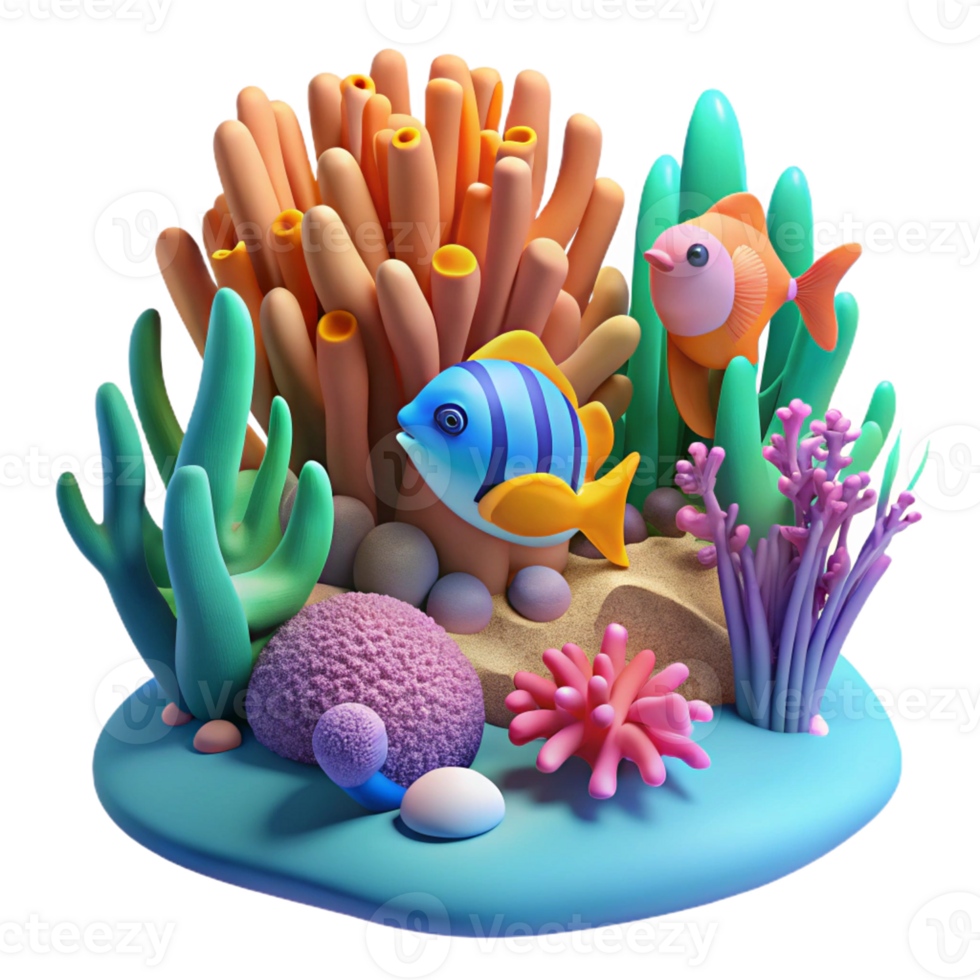 Vivid Coral Scene in Tropical Ocean png