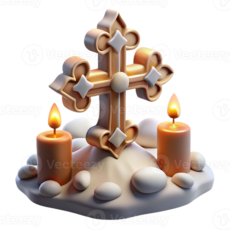 Religious Cross Surrounded by Snow png