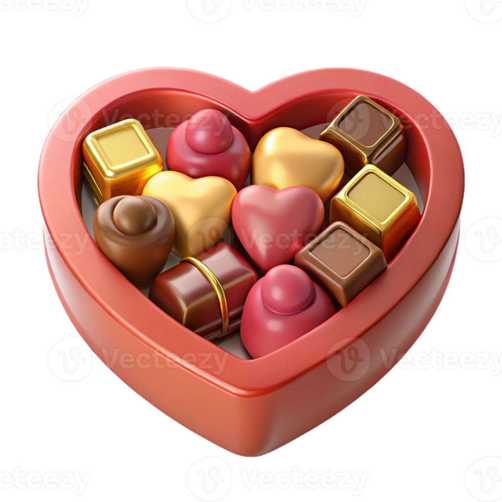 Delightful Heart-Shaped Box of Chocolates png