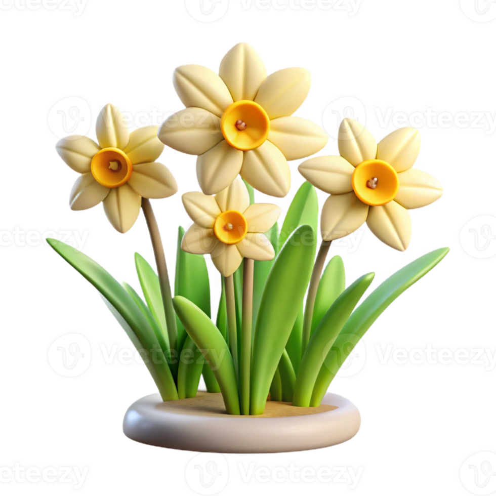 Yellow Daffodils Blooming in Spring png