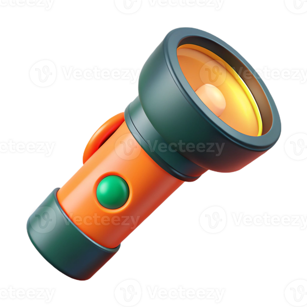 Realistic flashlight icon for camping gear png