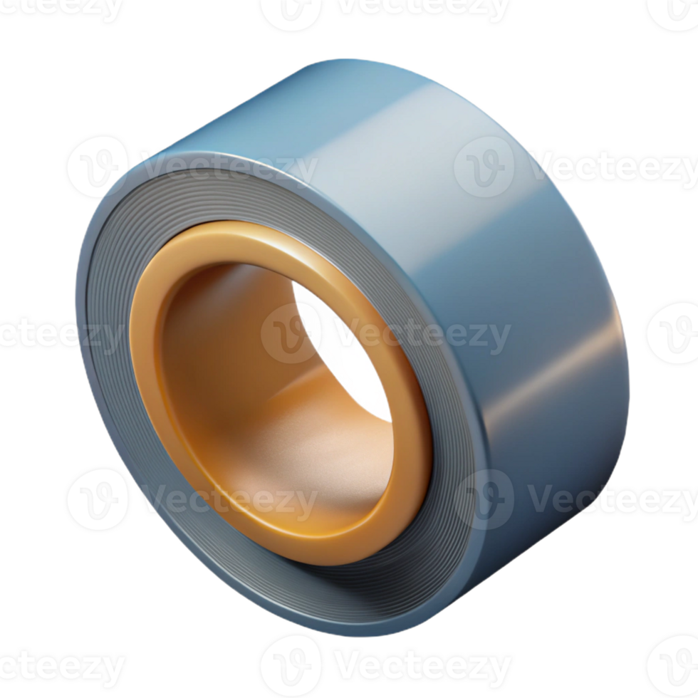 3D duct tape roll in blue. png