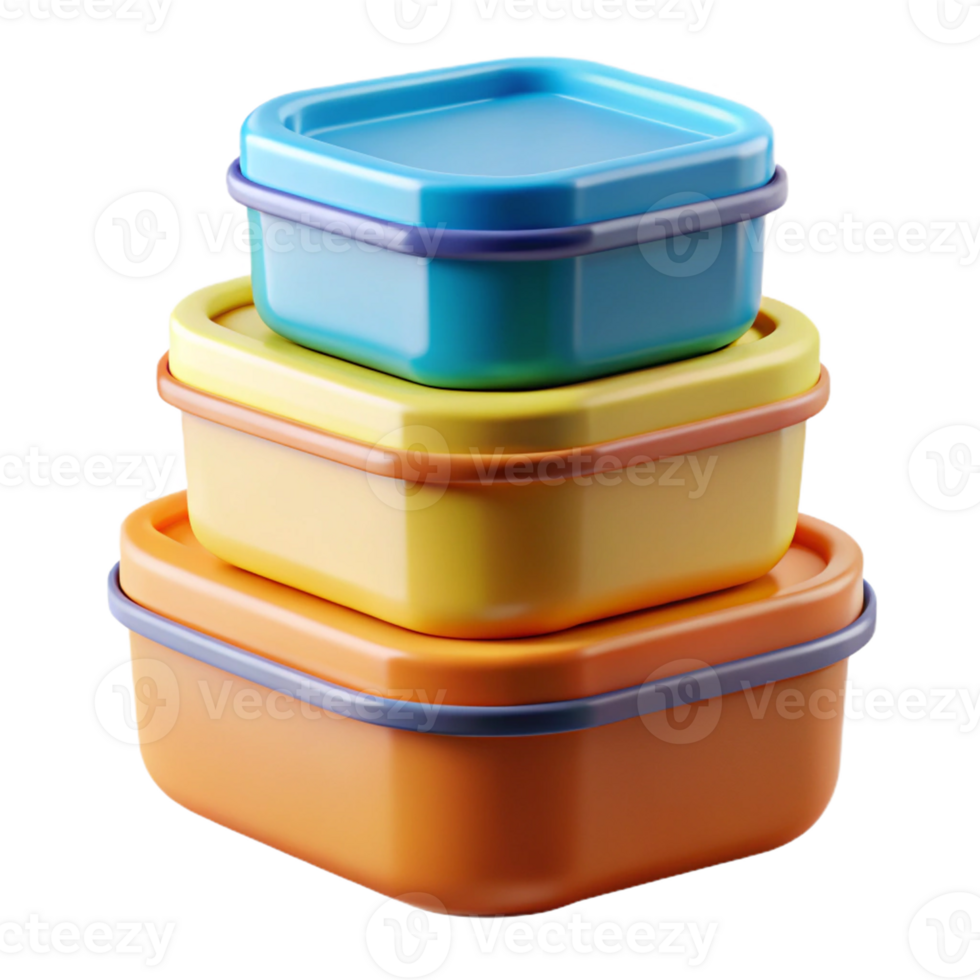 Colorful containers for meal prep png