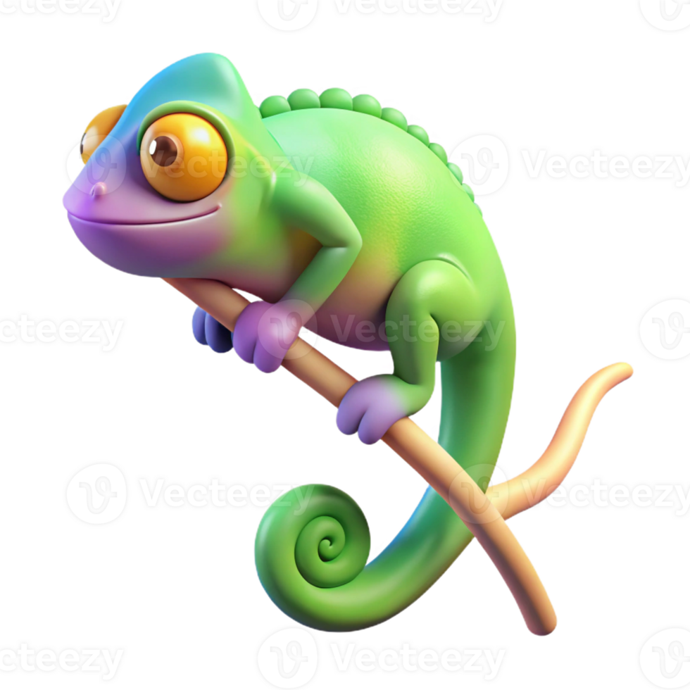 Realistic chameleon icon for nature themes png