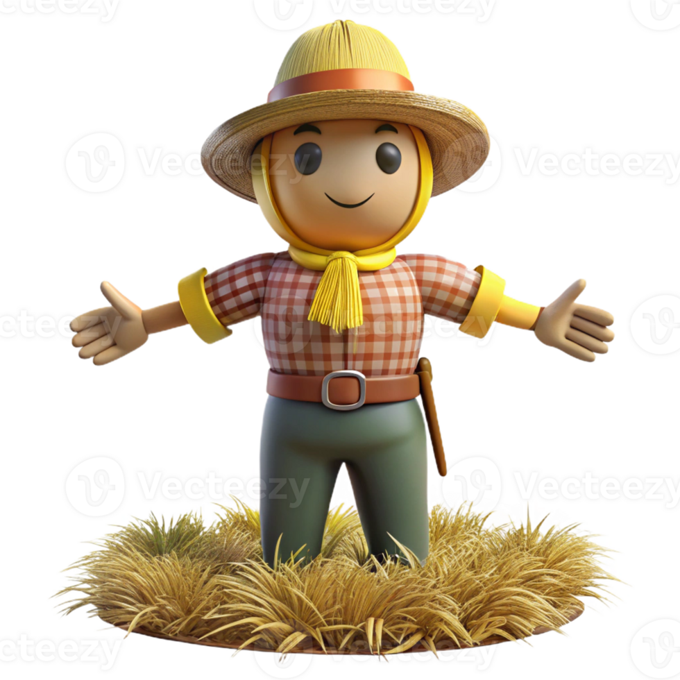 Vibrant scarecrow icon for autumn themes png