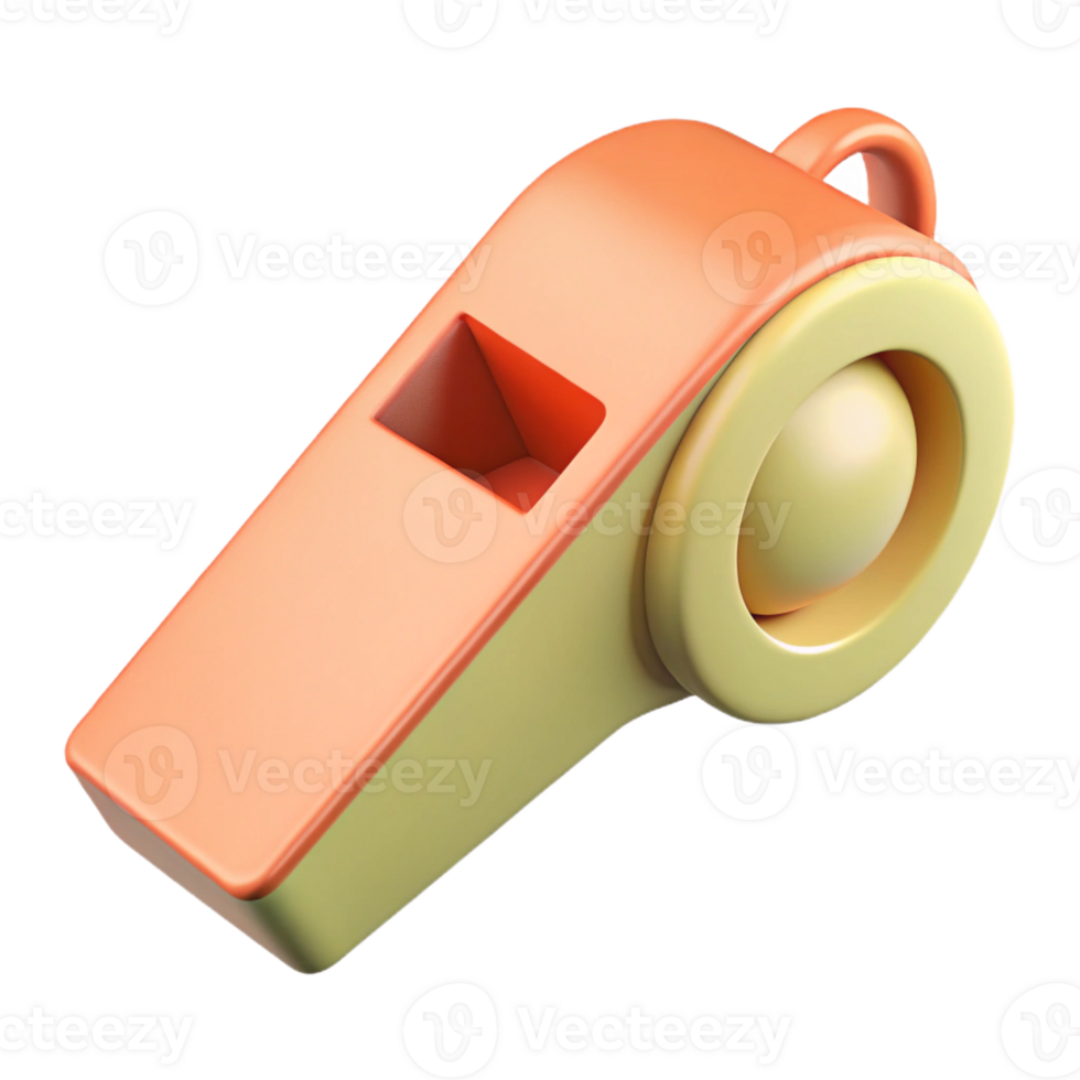 3D orange whistle with detailed design png