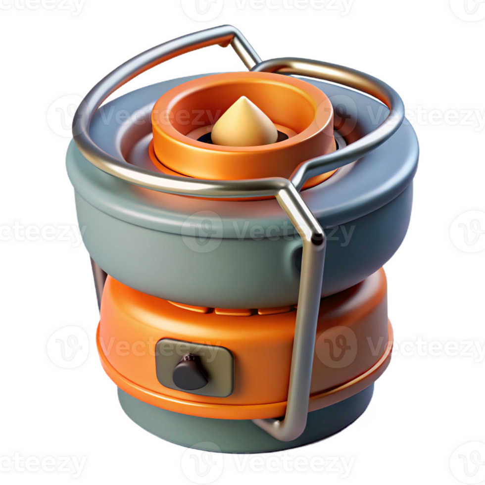 3D portable stove with a glowing flame png