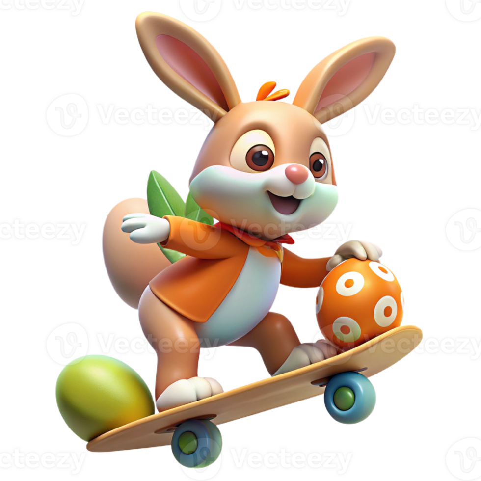 Vibrant bunny for festive designs png