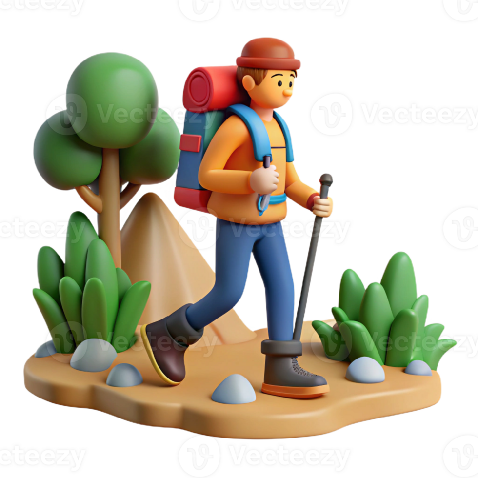 Realistic hiker icon for outdoor themes png