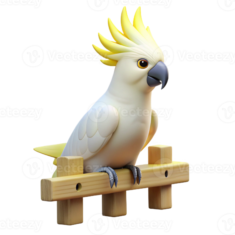 Realistic cockatoo icon for wildlife and nature designs. png
