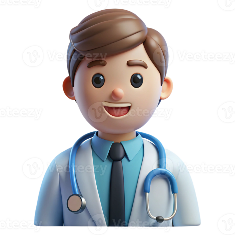 Realistic doctor figure with a stethoscope. png