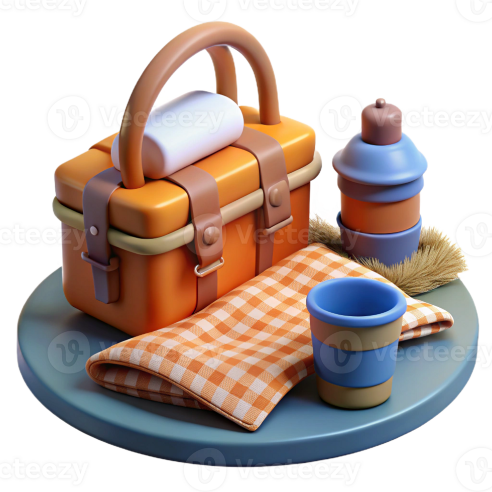 Vibrant picnic basket and cozy setup. png