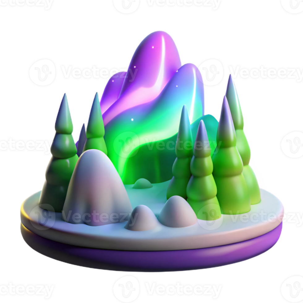 Realistic aurora icon for natural and celestial themes. png
