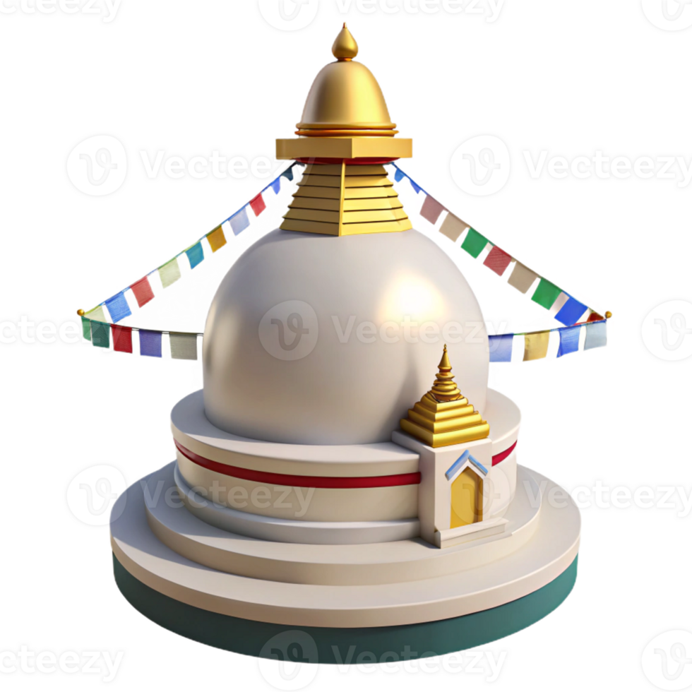 Realistic stupa icon for cultural and spiritual themes. png