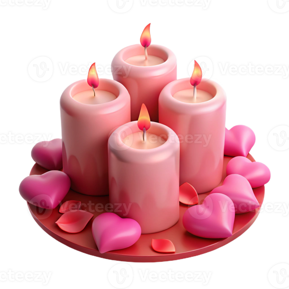 Realistic candle icon for romantic and festive themes. png