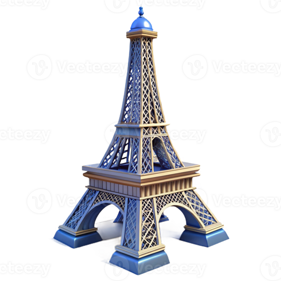 Realistic Eiffel Tower icon for travel and architectural themes. png