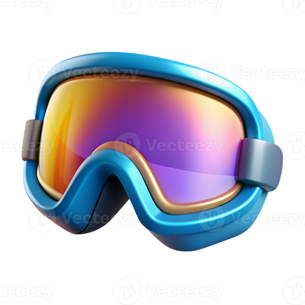 Realistic ski goggles icon for winter sports themes. png