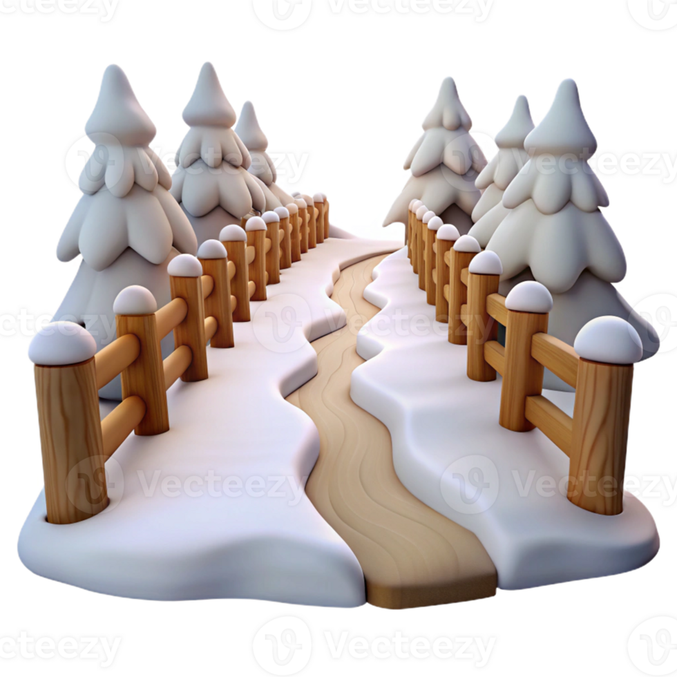 Realistic snow-covered path icon for winter themes. png