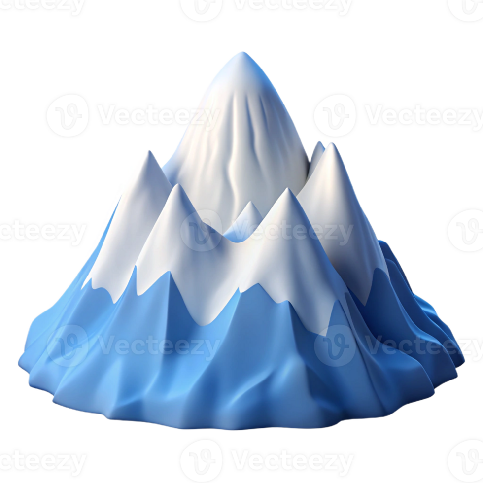 Realistic snowy peak icon for winter themes. png